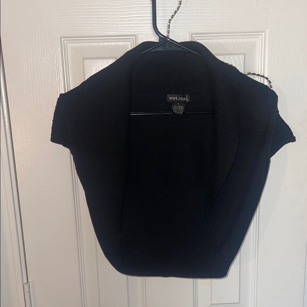 Wet Seal Black Open-Front Cardigan
